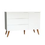 Cômoda de Bebê Viena com Porta Branco com Pé Mel
