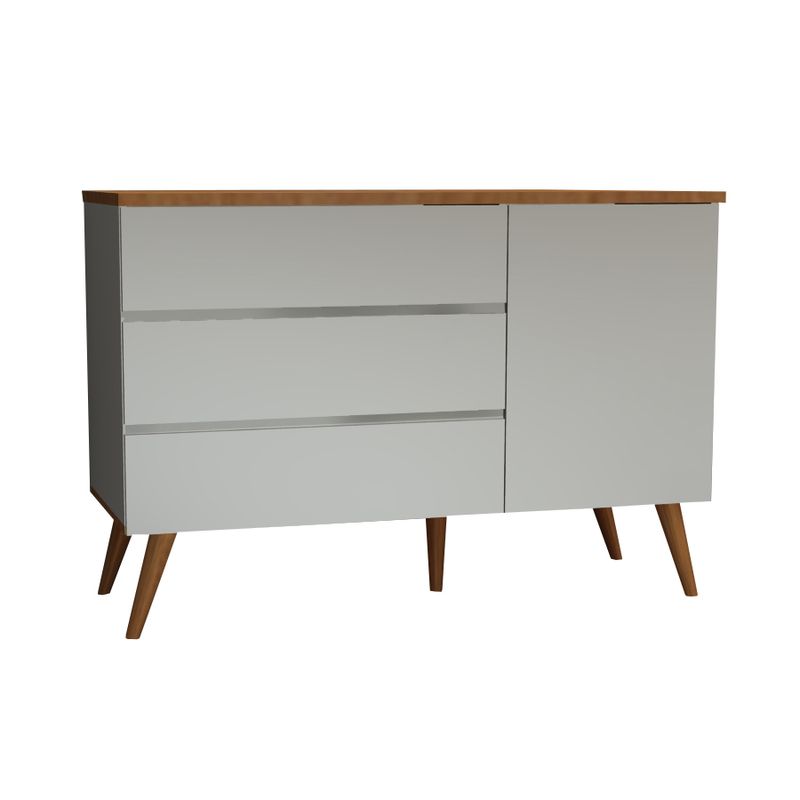 Comoda-de-Bebe-Viena-com-Porta-Cinza-Harbor-com-Pe-e-Tampo-Mel