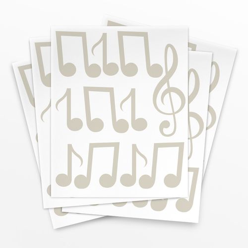 Adesivo de Parede Nota Musical Bege - 55 unidades