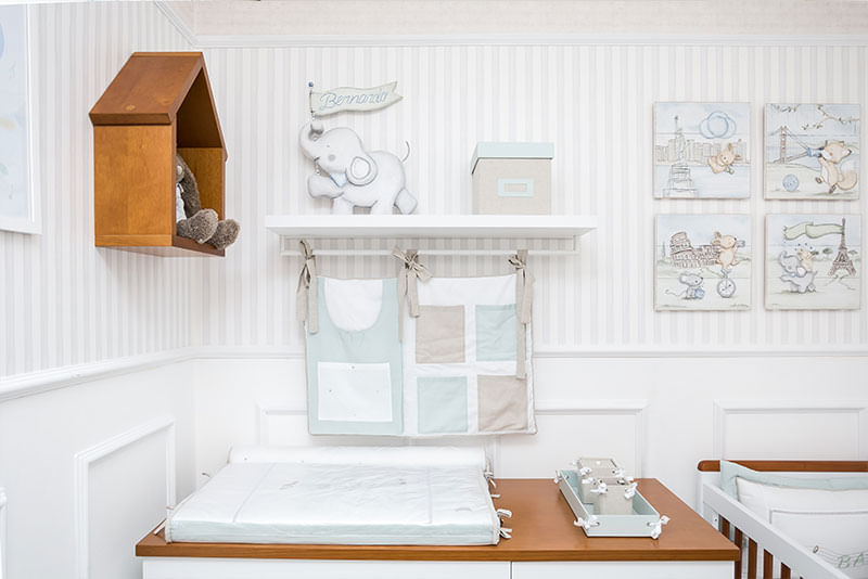 Quarto de Menino Banda de Animais Malva porta fraldas
