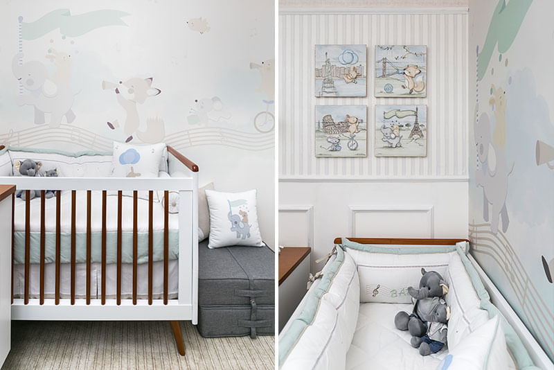 Quarto de Menino Banda de Animais Malva berço
