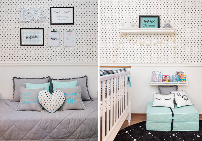 Quarto de Bebê Vichy Tifany futon