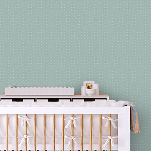 Papel de Parede Infantil Mini Poá Fundo Verde