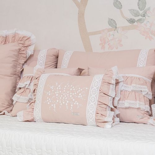 Almofada Retangular Tressê Rose