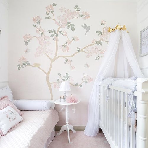 Papel de Parede Infantil Árvore Liv Degradê Rosa - Mural