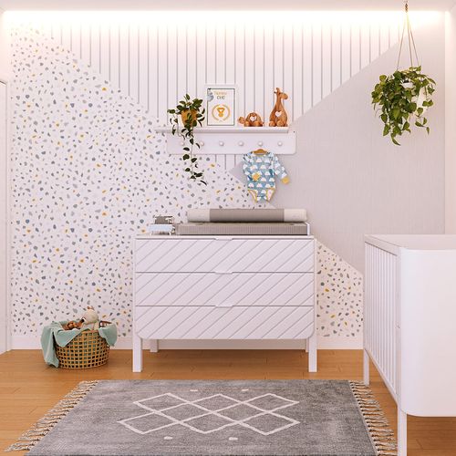 Papel de Parede Infantil Geométrico Granilite Azul Claro - Mural