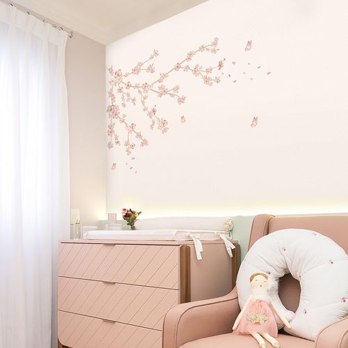 Papel de Parede Infantil Floral Raika Lado Esquerdo Cerejeira - Mural