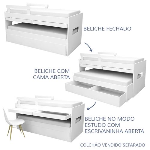 Beliche Multi com Gavetão e Mesa de Estudo Rosa