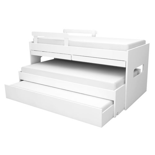 Beliche Multi com Cama Auxiliar e Mesa de Estudo Branca