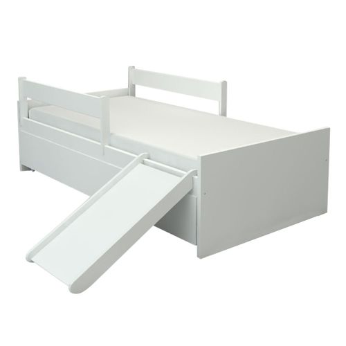 Cama Up 2 em 1 com Cama Auxiliar e Escorregador Branco