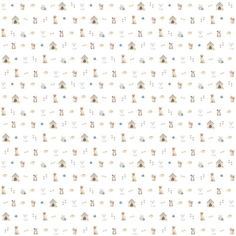 Papel-de-Parede-Cachorrinhos-Azul-3
