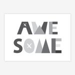 Quadro-Infantil-Letras-Awesome-Cinza-1
