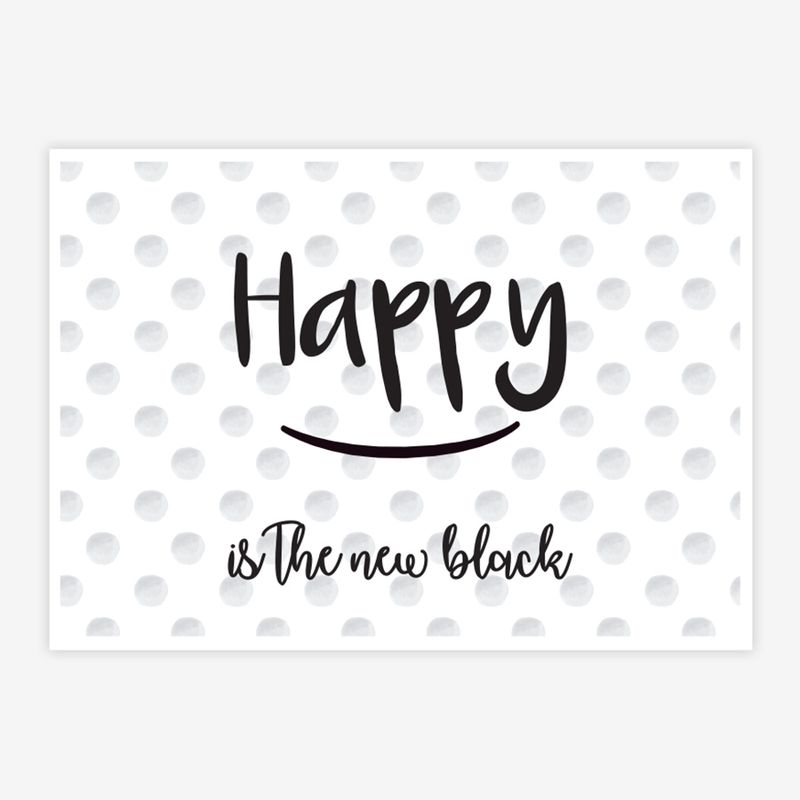 Quadro-Infantil-Texto-Happy-Is-The-New-Black-Preto-1