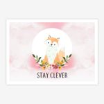 Quadro-Infantil-Raposa-Stay-Clever-Rosa-1