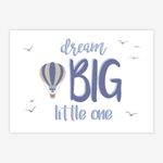 Quadro-Infantil-Balao-Dream-Big-Little-One-Azul-1