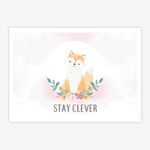 Quadro-Infantil-Raposa-Stay-Clever-Rosa-Bebe-1