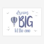 Quadro-Infantil-Balao-Dream-Big-Little-One-Cinza-1