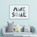 Quadro-Infantil-Letras-Awesome-Cinza-2