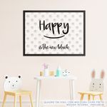 Quadro-Infantil-Texto-Happy-Is-The-New-Black-Preto-2