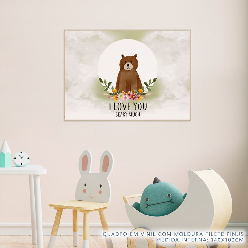 Quadro-Infantil-Urso-Beary-Much-Verde-2