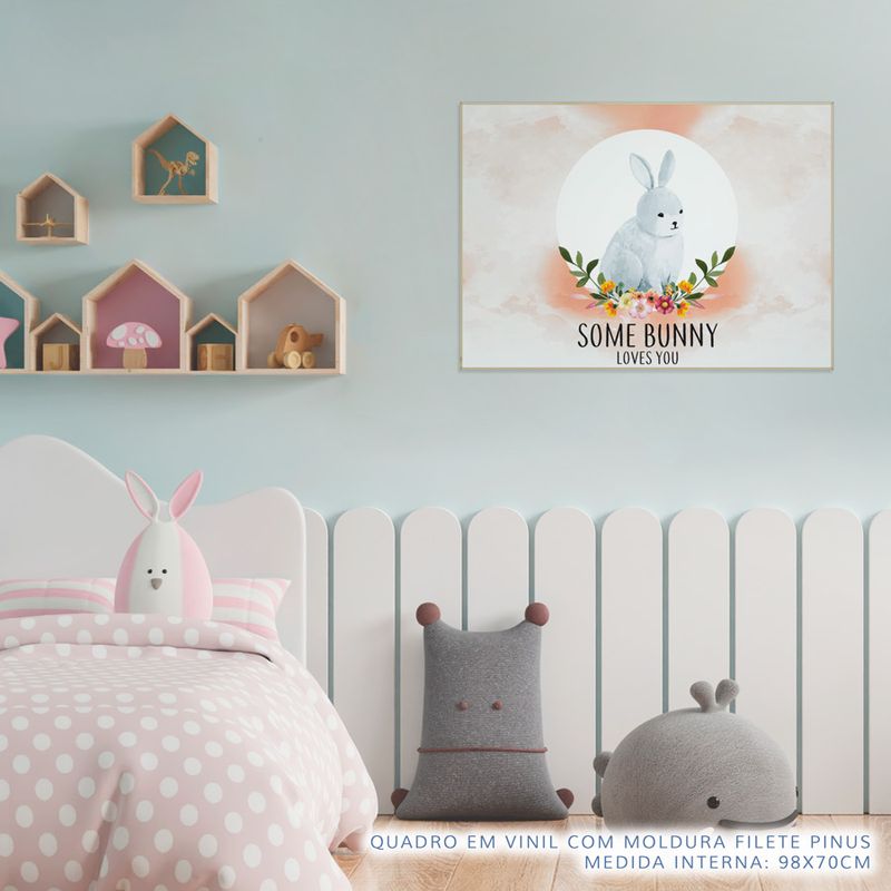 Quadro-Infantil-Coelho-Some-Bunny-Loves-You-Laranja-2