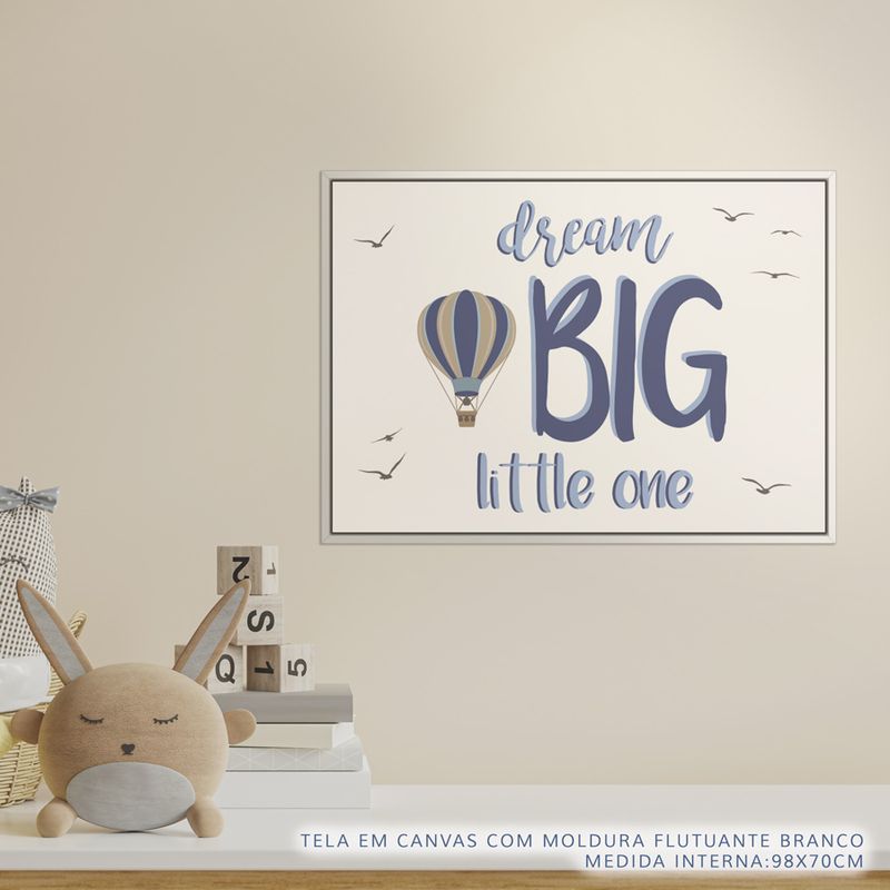 Quadro-Infantil-Balao-Dream-Big-Little-One-Azul-2