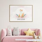Quadro-Infantil-Raposa-Stay-Clever-Rosa-Bebe-2
