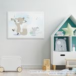 Quadro-Infantil-Raposa-e-Ratinho-Musicos-Azul-2