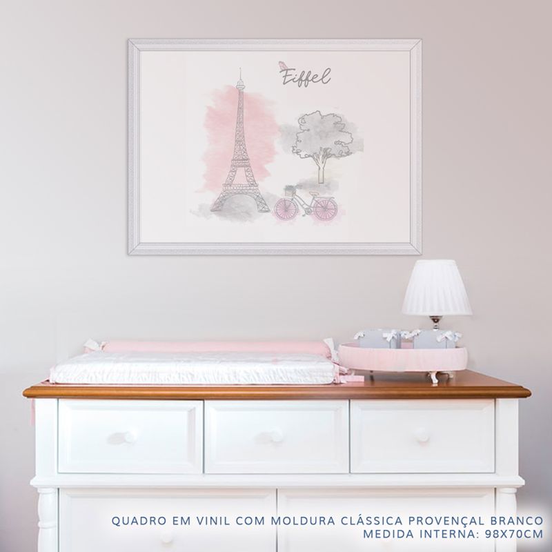 Quadro-Infantil-Paris-Eiffel-Rosa-Horizontal-2