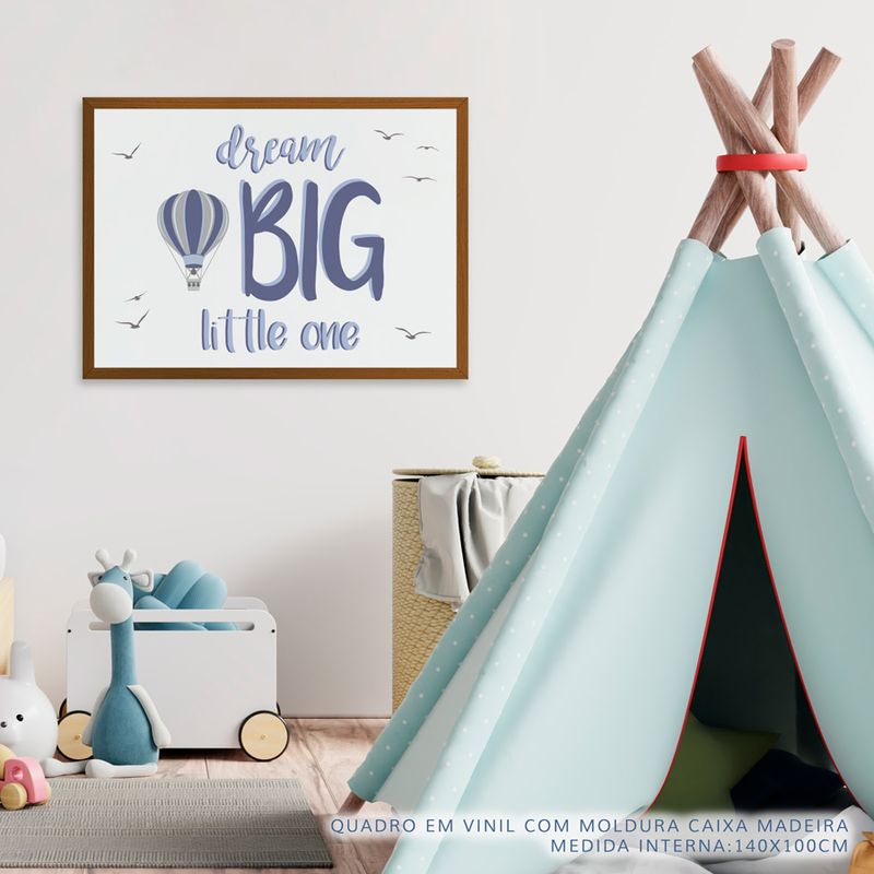 Quadro-Infantil-Balao-Dream-Big-Little-One-Cinza-2