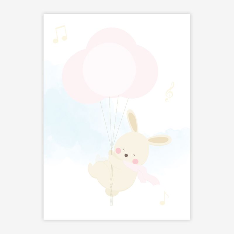 Quadro-Infantil-Coelho-com-Baloes-Salmao-1
