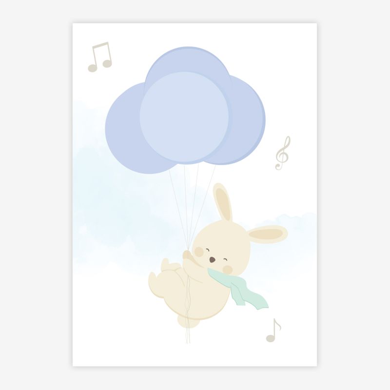 Quadro-Infantil-Coelho-com-Baloes-Azul-1