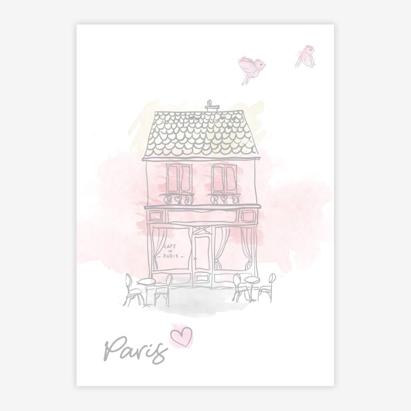 Quadro-Infantil-Paris-Rosa-Vertical-1