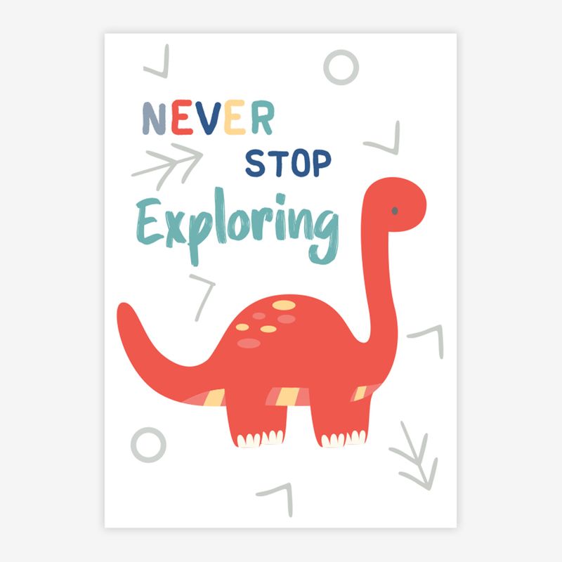 Quadro-Infantil-Dino-Never-Stop-Brontossauro-Color-1