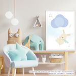 Quadro-Infantil-Coelho-com-Baloes-Azul-2