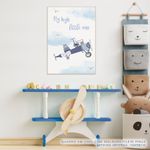 Quadro-Infantil-Aviador-Fly-High-Little-One-Cinza-2