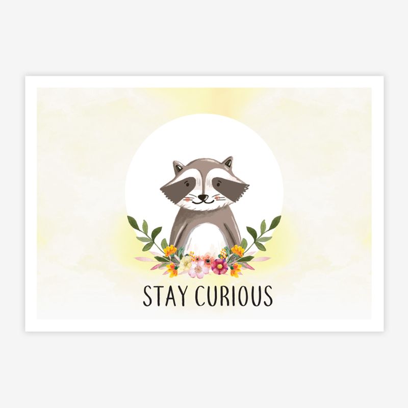 Quadro-Infantil-Esquilo-Stay-Curious-Amarelo-1
