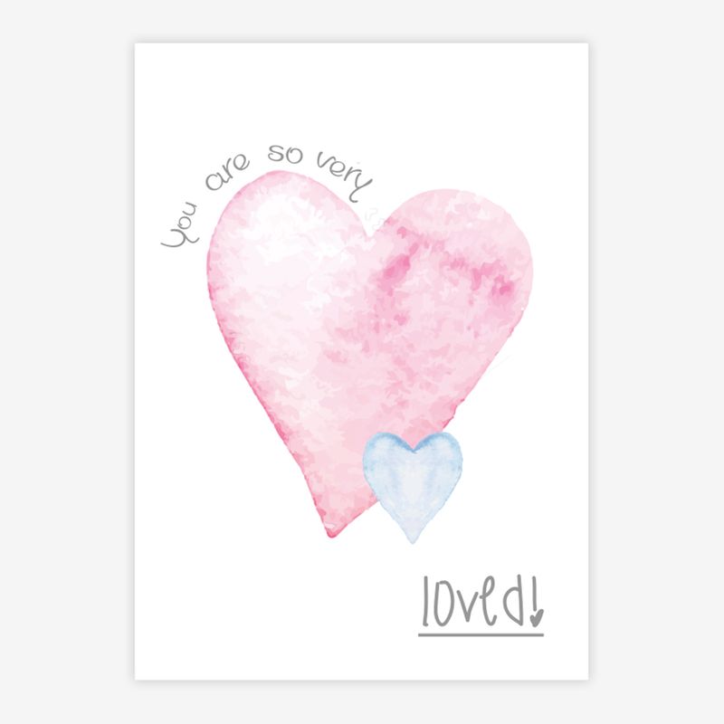 Quadro-Infantil-Aquarela-Coracao-Loved-Rosa-1