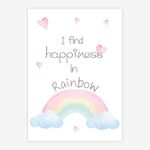 Quadro-Infantil-Aquarela-Arco-Iris-Happiness-Rosa-1