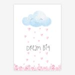 Quadro-Infantil-Aquarela-Chuva-Dream-Big-Rosa-1