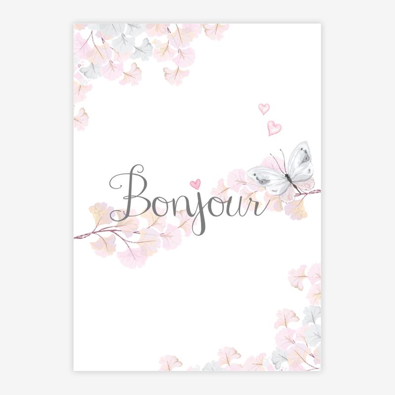 Quadro-Infantil-Aquarela-Flores-Bonjour-Cinza-1