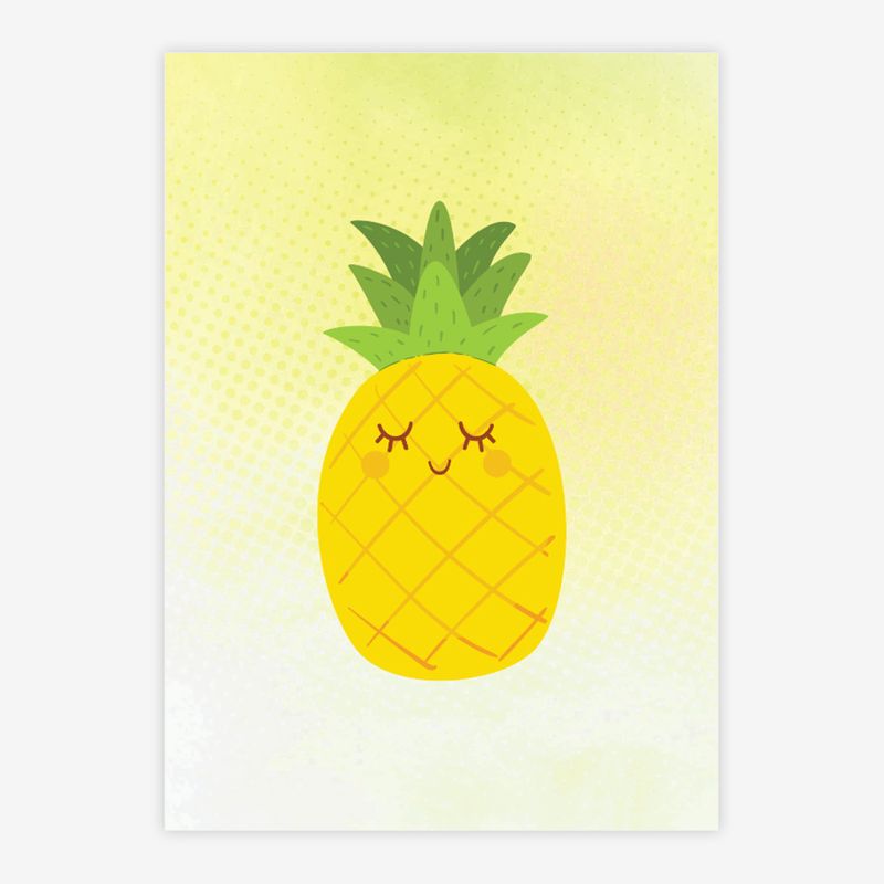 Quadro-Infantil-Tropical-Abacaxi-Amarelo-1