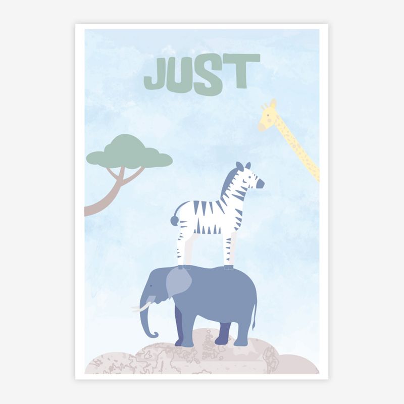 Quadro-Infantil-Animais-Just-Azul-1