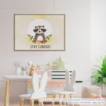 Quadro-Infantil-Esquilo-Stay-Curious-Amarelo-2