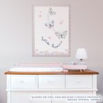 Quadro-Infantil-Aquarela-Borboletas-Follow-Happiness-Azul-2