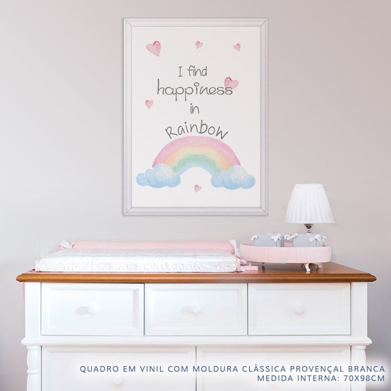 Quadro-Infantil-Aquarela-Arco-Iris-Happiness-Rosa-2