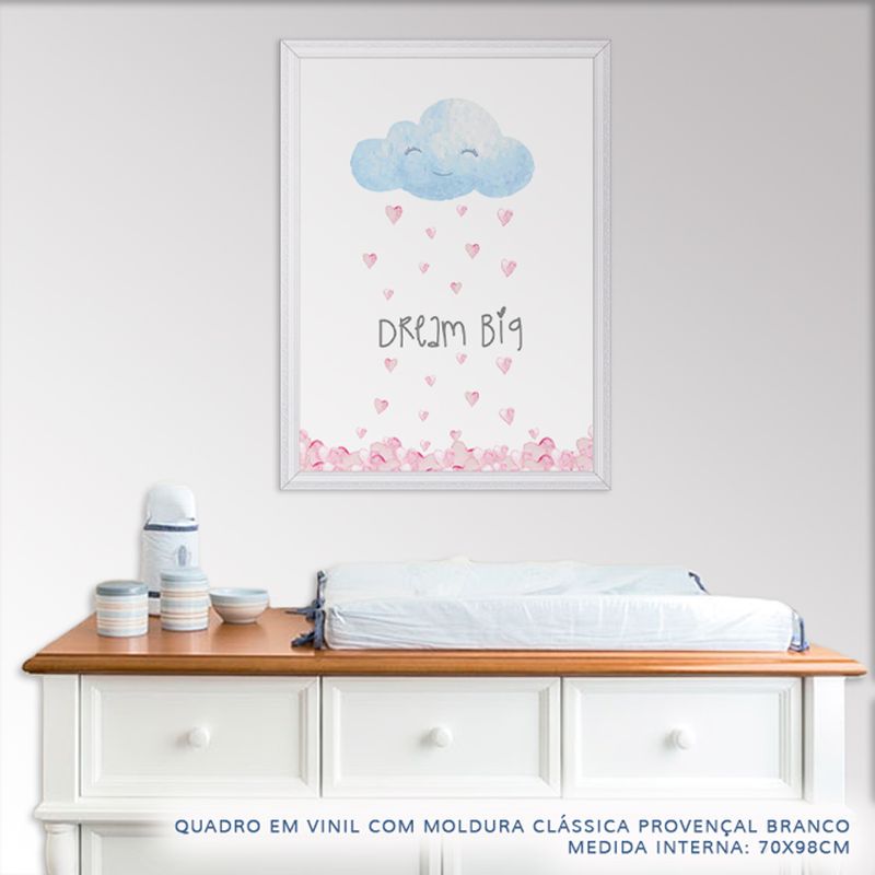 Quadro-Infantil-Aquarela-Chuva-Dream-Big-Rosa-2