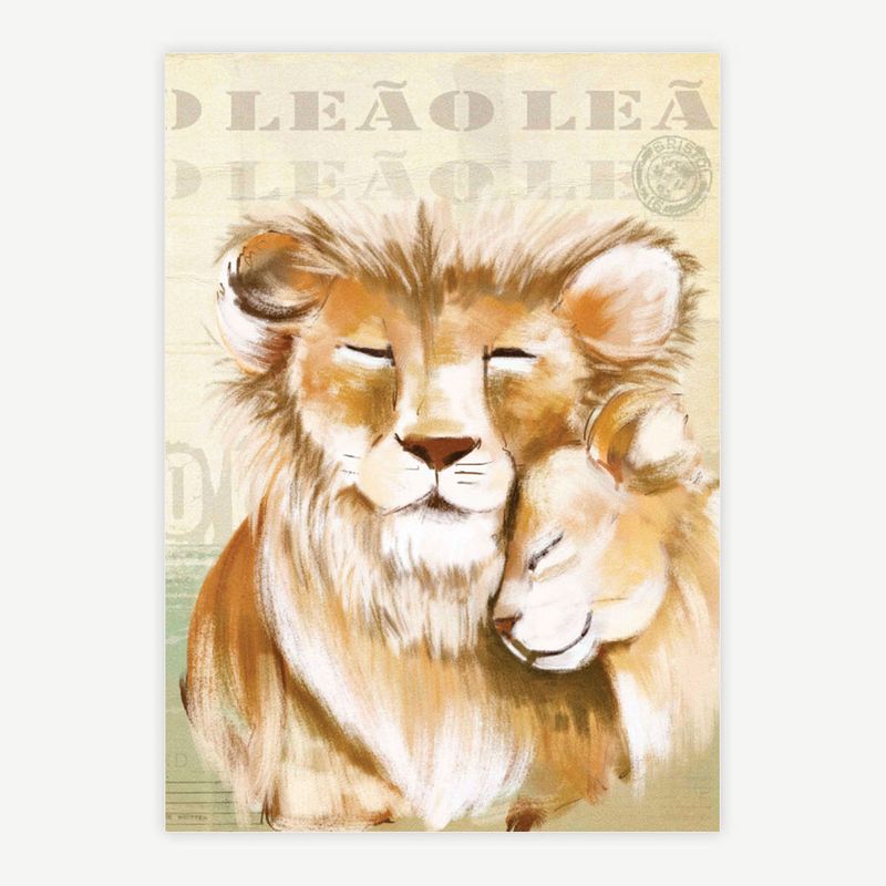 Quadro-Infantil-Leao-Filhote-Bege-1