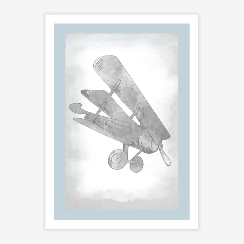 Quadro-Infantil-Aviao-Classic-Azul-1