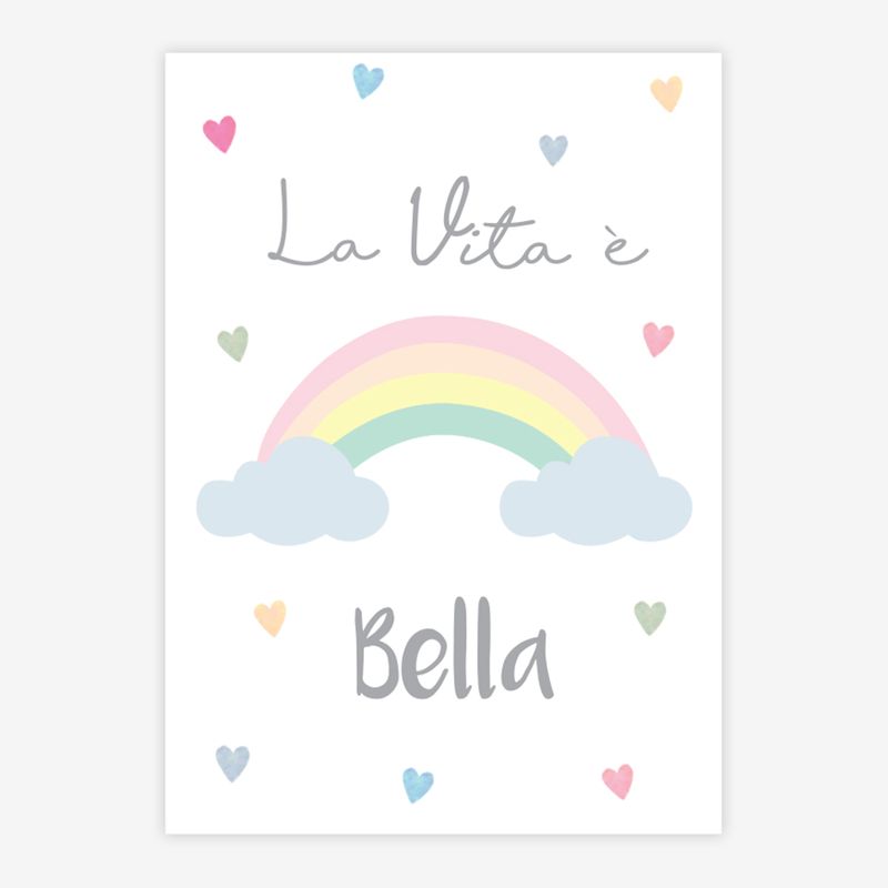 Quadro-Infantil-La-Vita-E-Bella-Color-Rosa-1